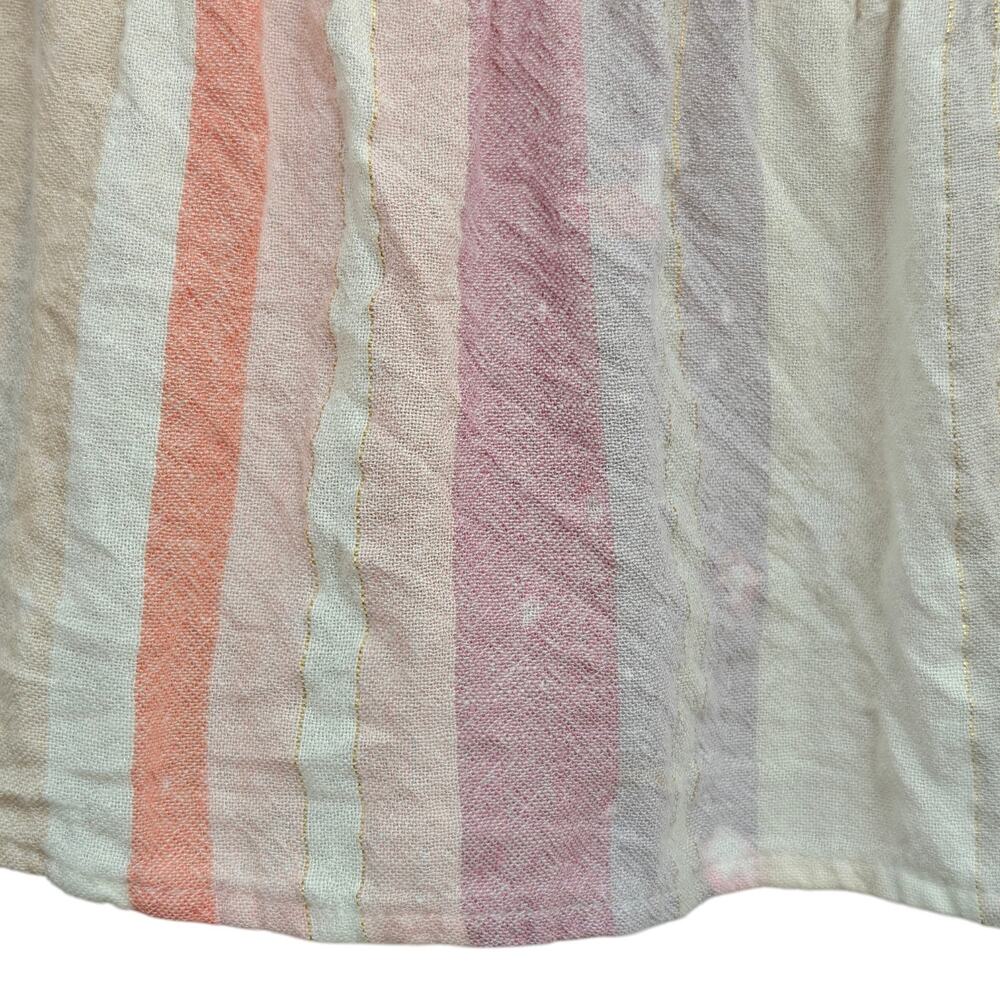Rails Amaya Juliette Stripe Dress Sz Medium Pink Gauzy Cotton Beach Summer FLAW - Picture 7 of 11